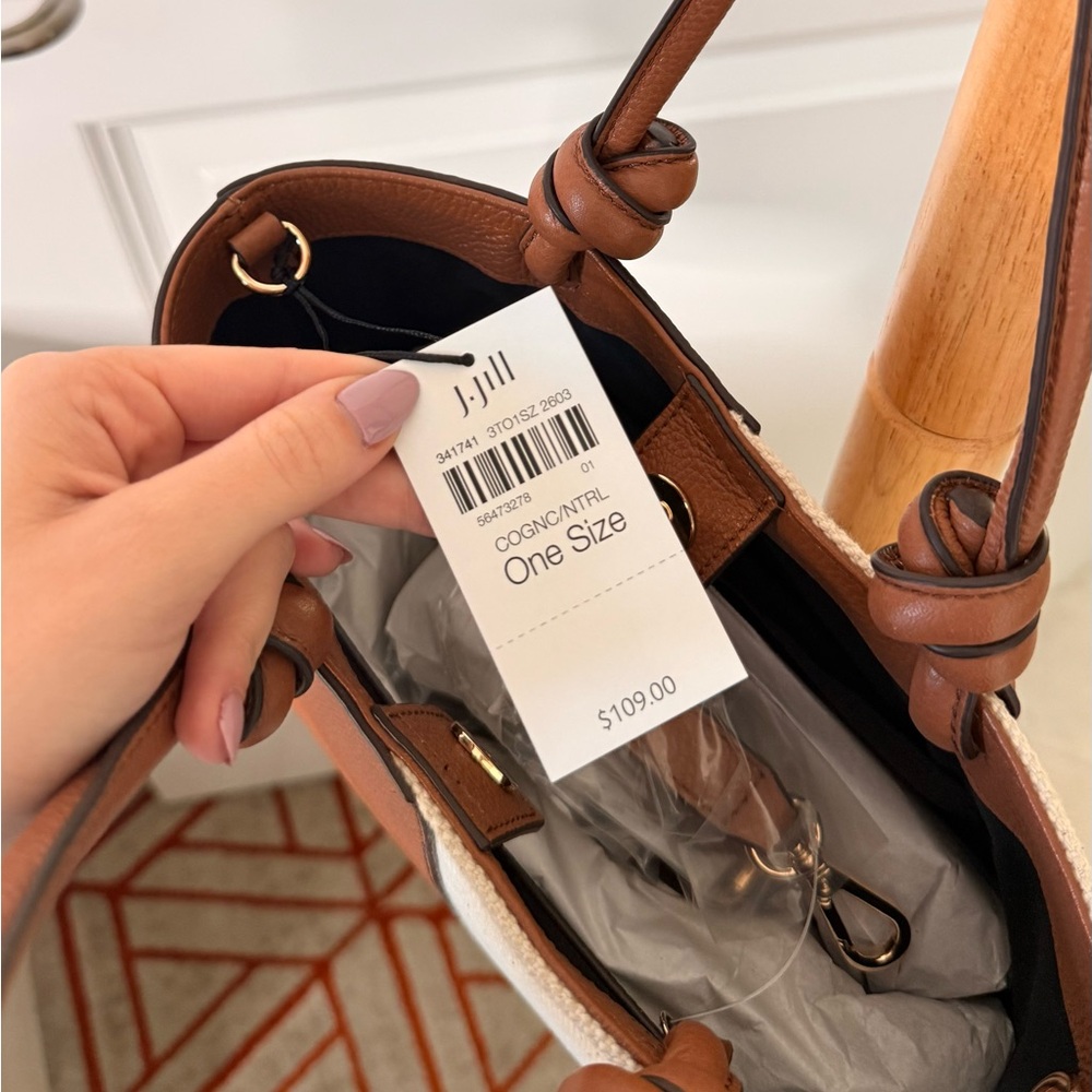J.Jill Leather & Canvas Mini Tote Bag - Picture 4 of 5